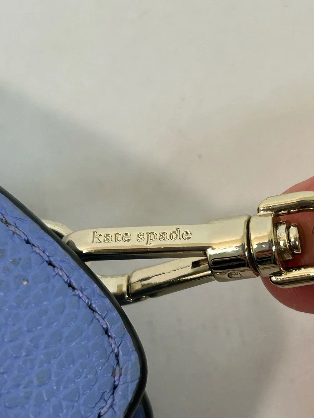 Kate Spade New York Margaux Crossbody in Blue Leather with Chain Strap